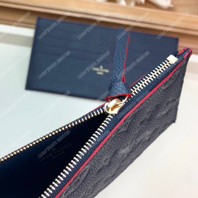 LV Pochette Felicie Monogram Empreinte Leather Marine Rouge