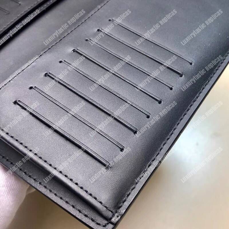 LV Brazza Wallet Taurillon Leather Blue Insignia