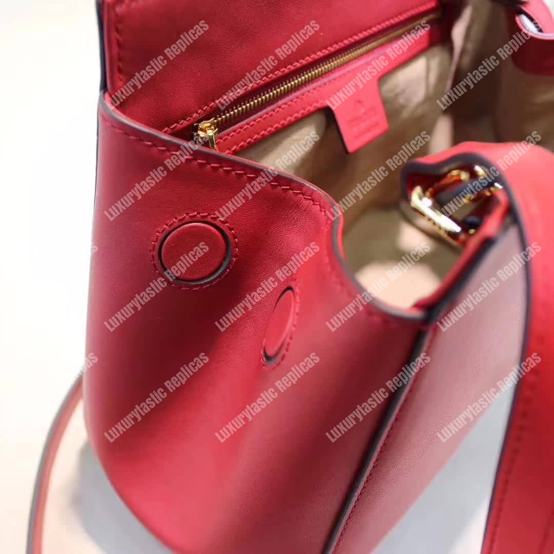 G*u*i nymphaea small top handle bag red