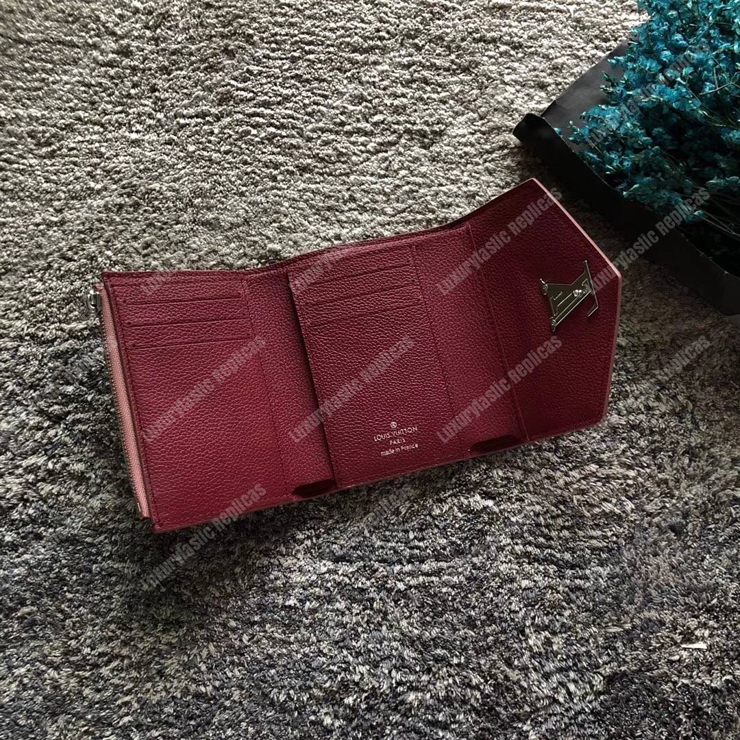 LV MyLockMe Compact Wallet Rose Boudoir Lie de Vin