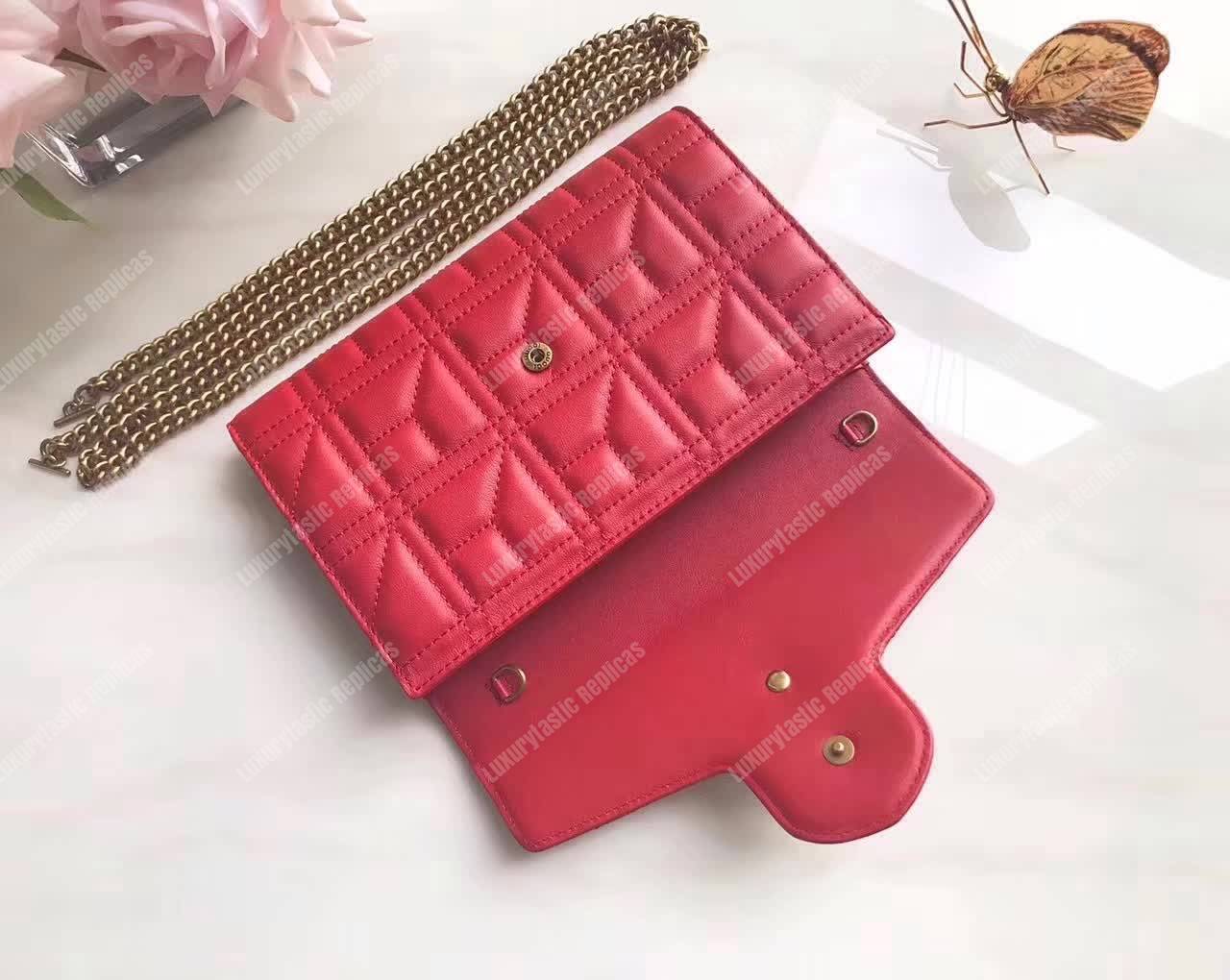 G*u*i gg marmont leather mini chain bag hibiscus red