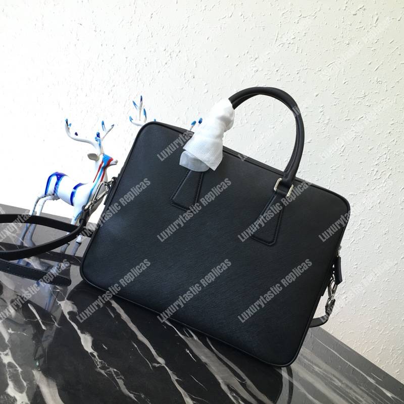 Pra*a saffiano leather work bag green