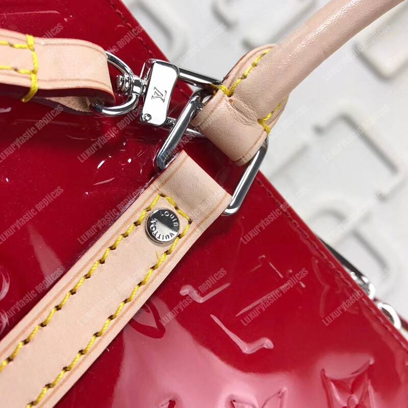 LV Monogram Vernis Neo Triangle Bag Red
