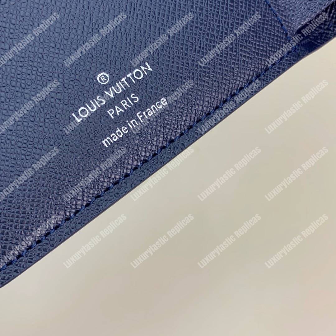 LV Multiple Wallet Epi Leather Marine Bleu Initials