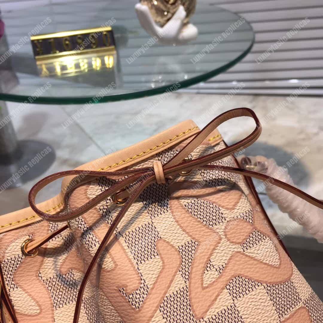 LV Nano Noe Shoulder Bag Damier Azur Canvas