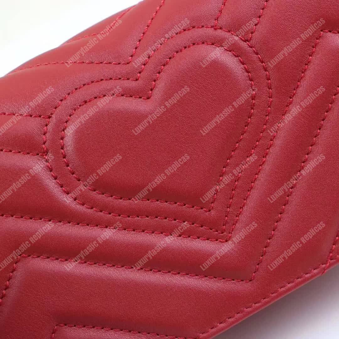 G*u*i gg marmont mini leather bag red