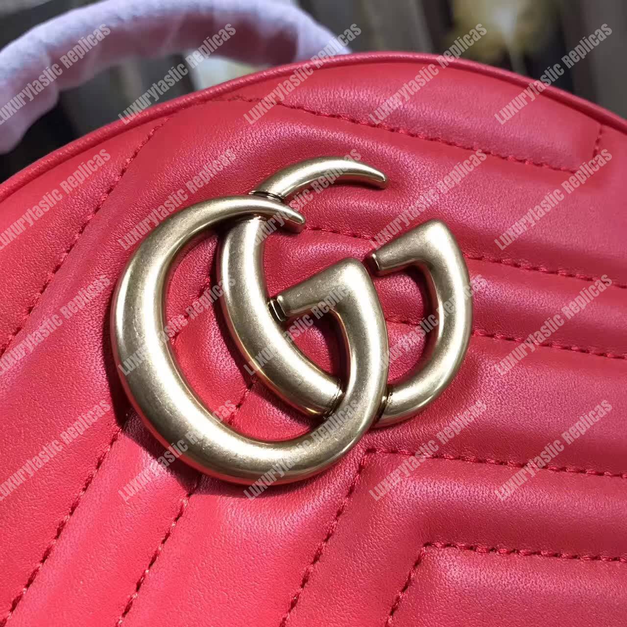 G*u*i gg marmont quilted leather backpack red