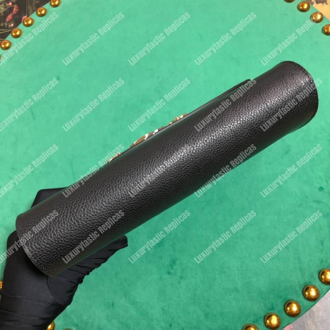 G*u*i zumi black smooth leather small shoulder bag