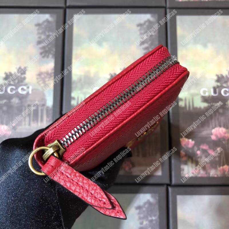 G*u*i garden leather zip around wallet red with butterfly