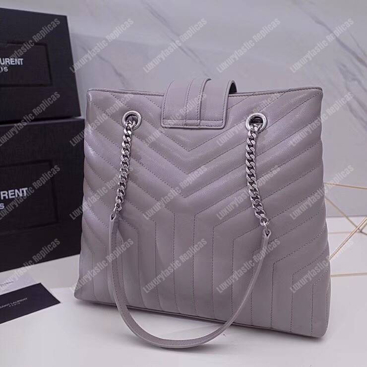 Saint Laurent Large Loulou Shopping Bag Earth Grey