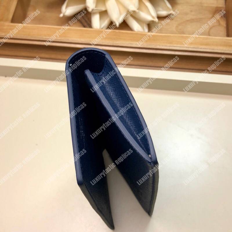 LV Brazza Wallet Epi Leather Bleu Marine