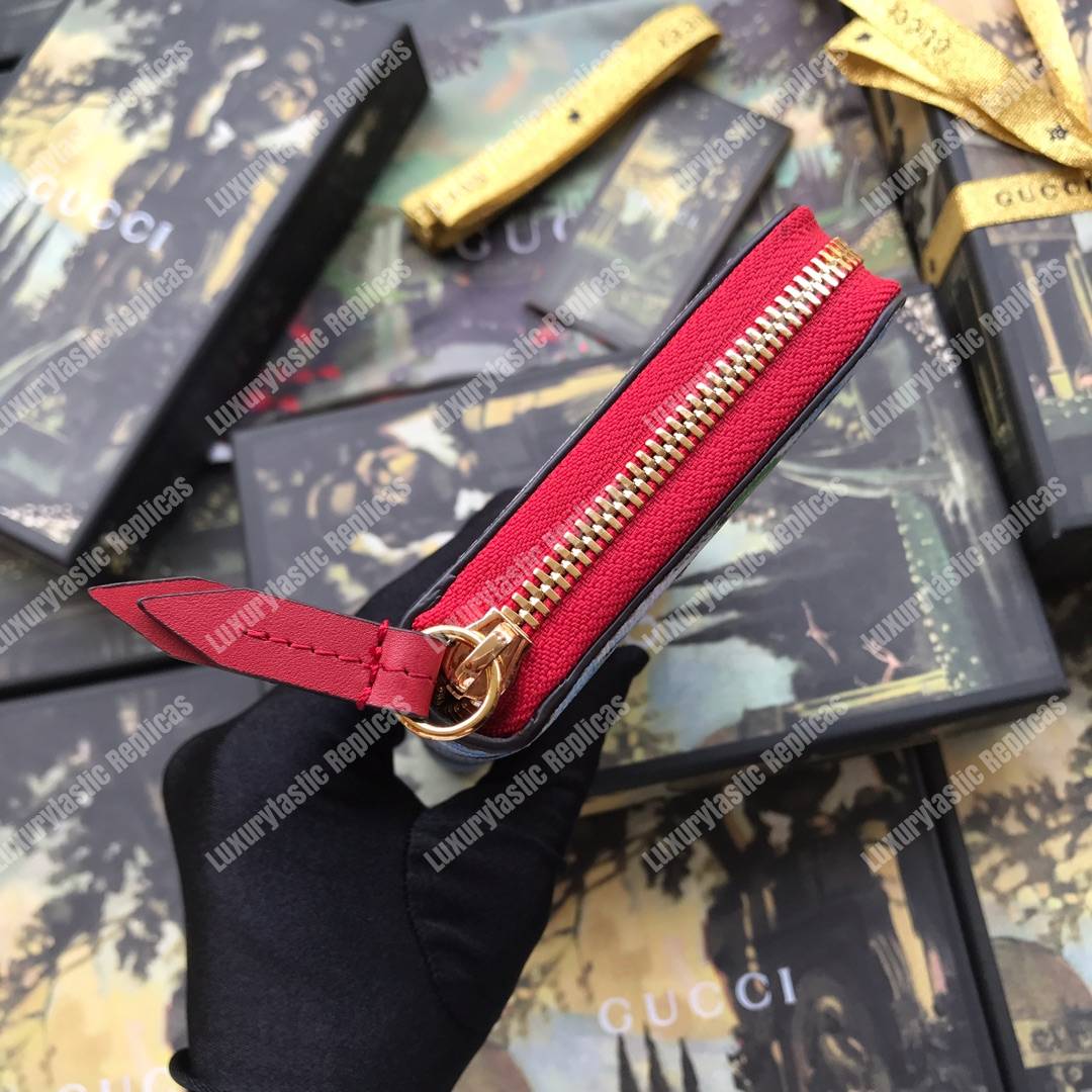 G*u*i gg blue blooms sup*e zip around wallet antique rose