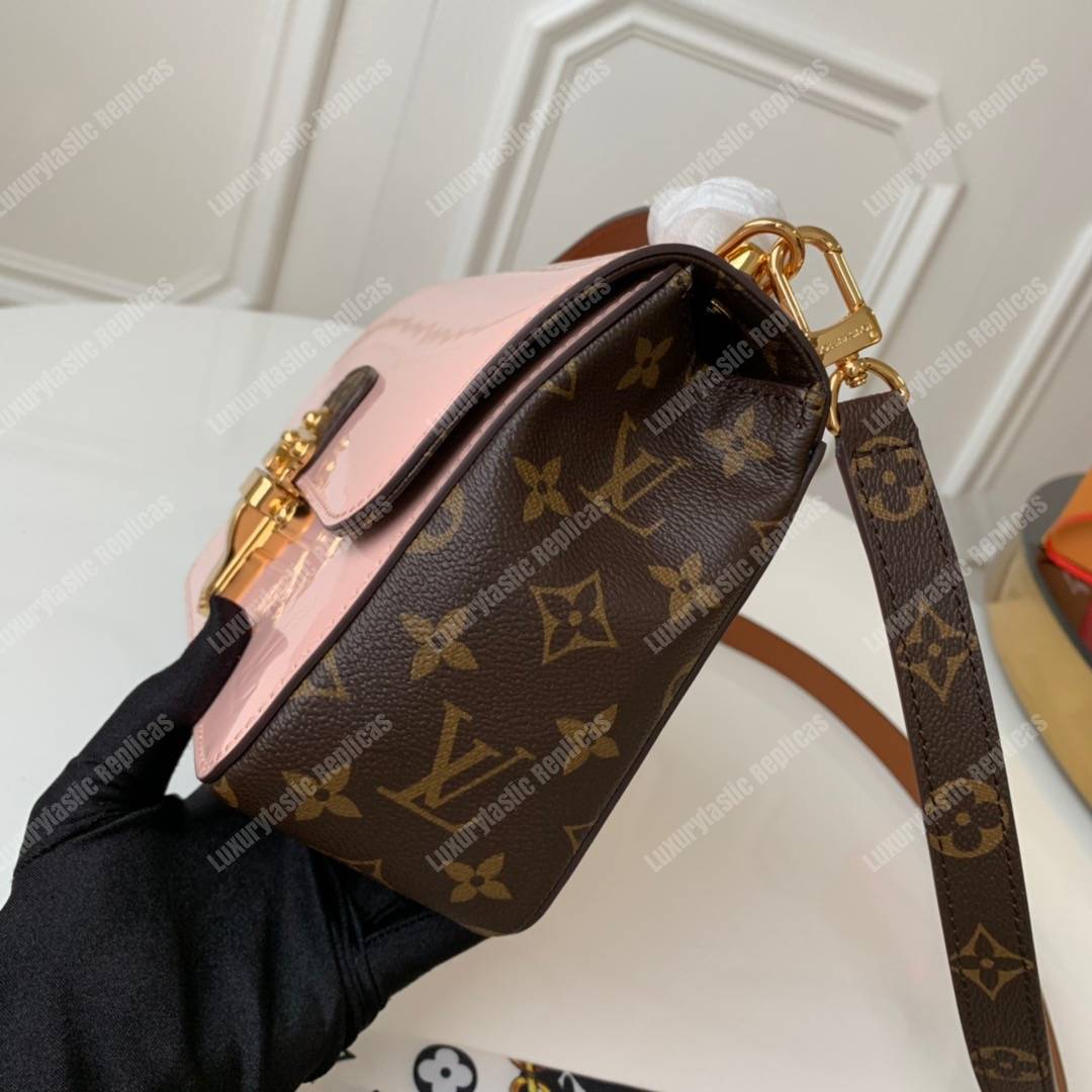 LV Cherrywood BB Smooth Patent Monogram Rose Ballerine