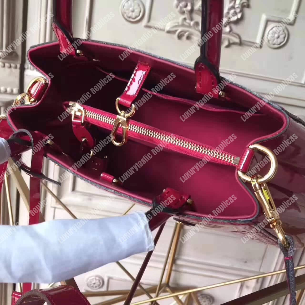 LV Montaigne BB Tote Bag Monogram Vernis