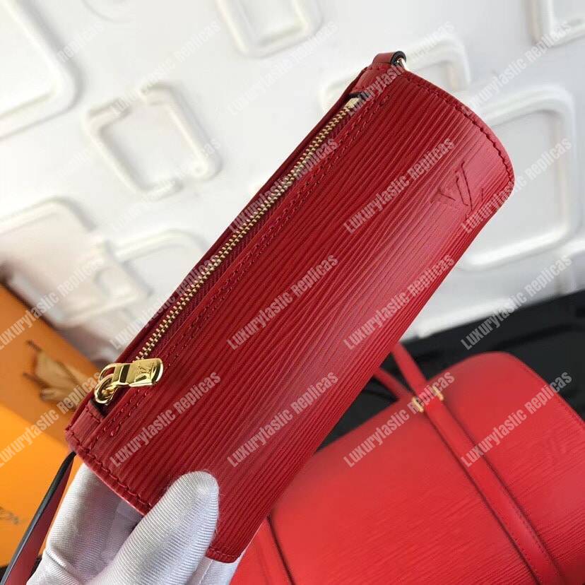 LV Soufflot Bag Black Epi Leather Red
