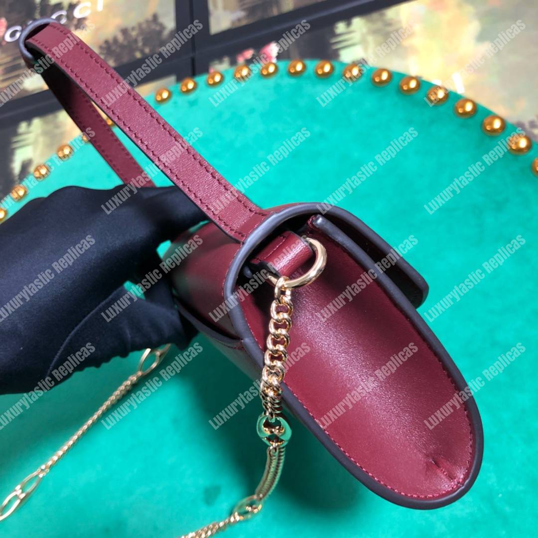 G*u*i zumi burgundy smooth leather mini bag