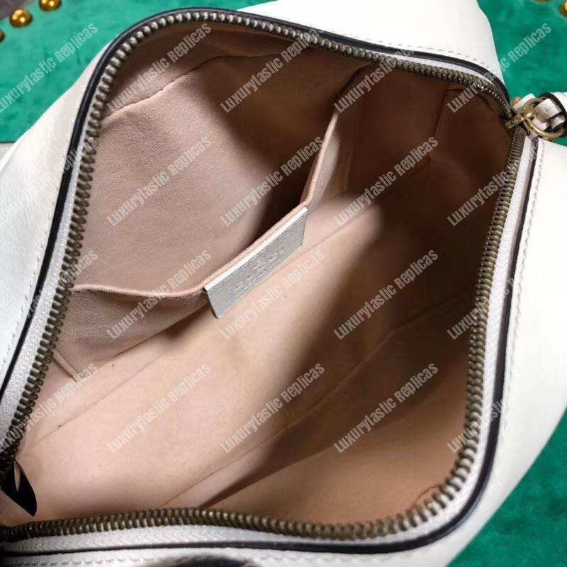 G*u*i gg marmont small matelassé shoulder bag with pearls white