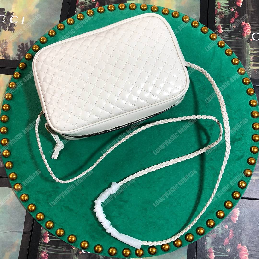 G*u*i quilted leather small shoulder bag white