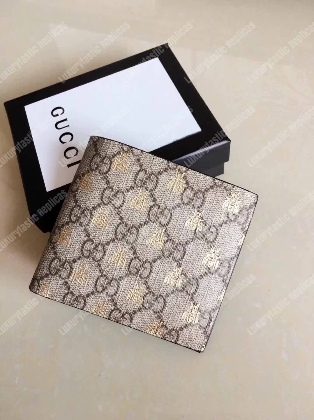 G*u*i gg sup*e bees wallet beige/ebony
