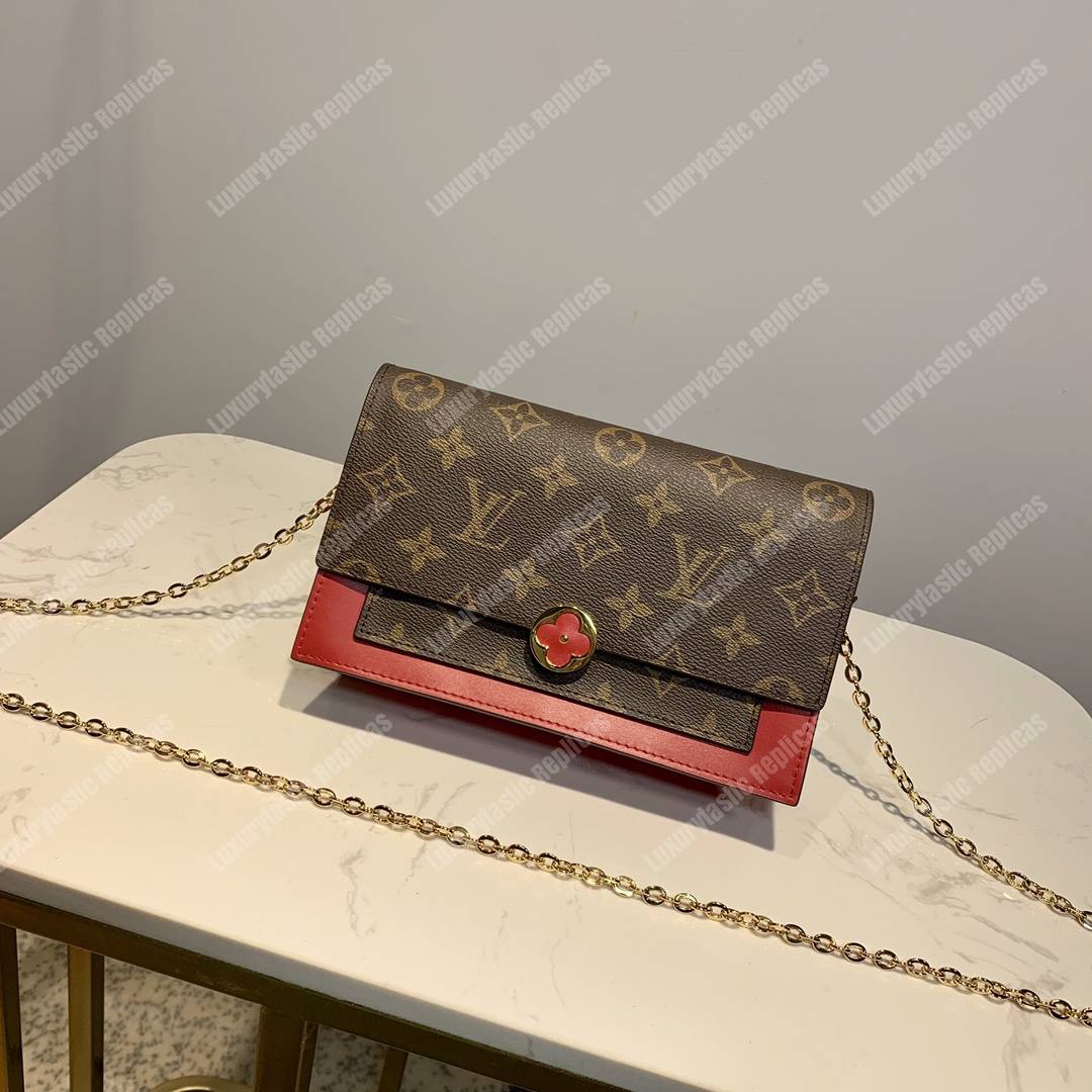 LV Flore Chain Wallet Cherry