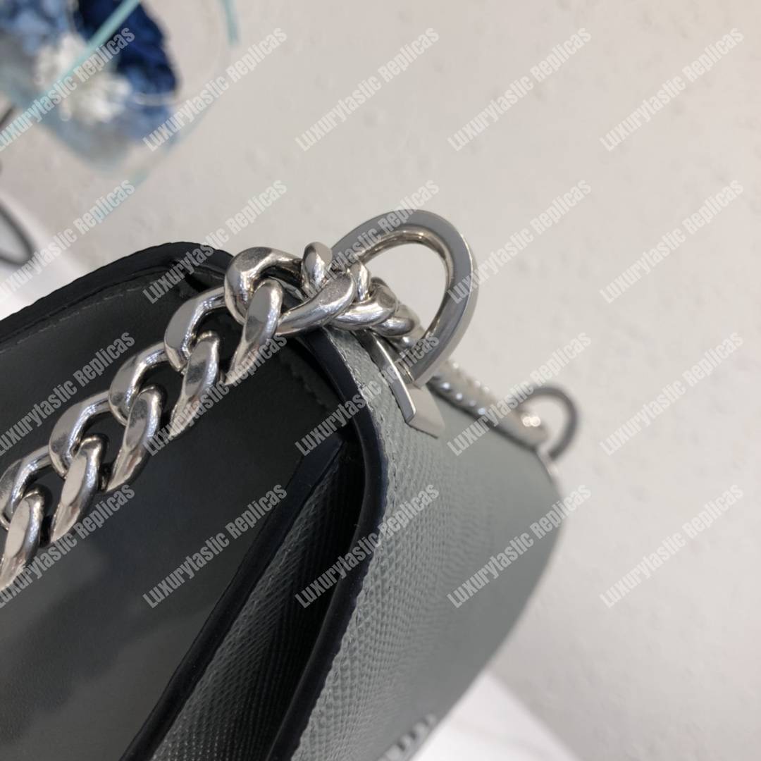 Pra*a monochrome saffiano leather bag dark grey