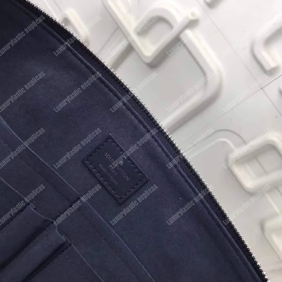 LV Porte-Documents Jour Epi Leather Navy Blue