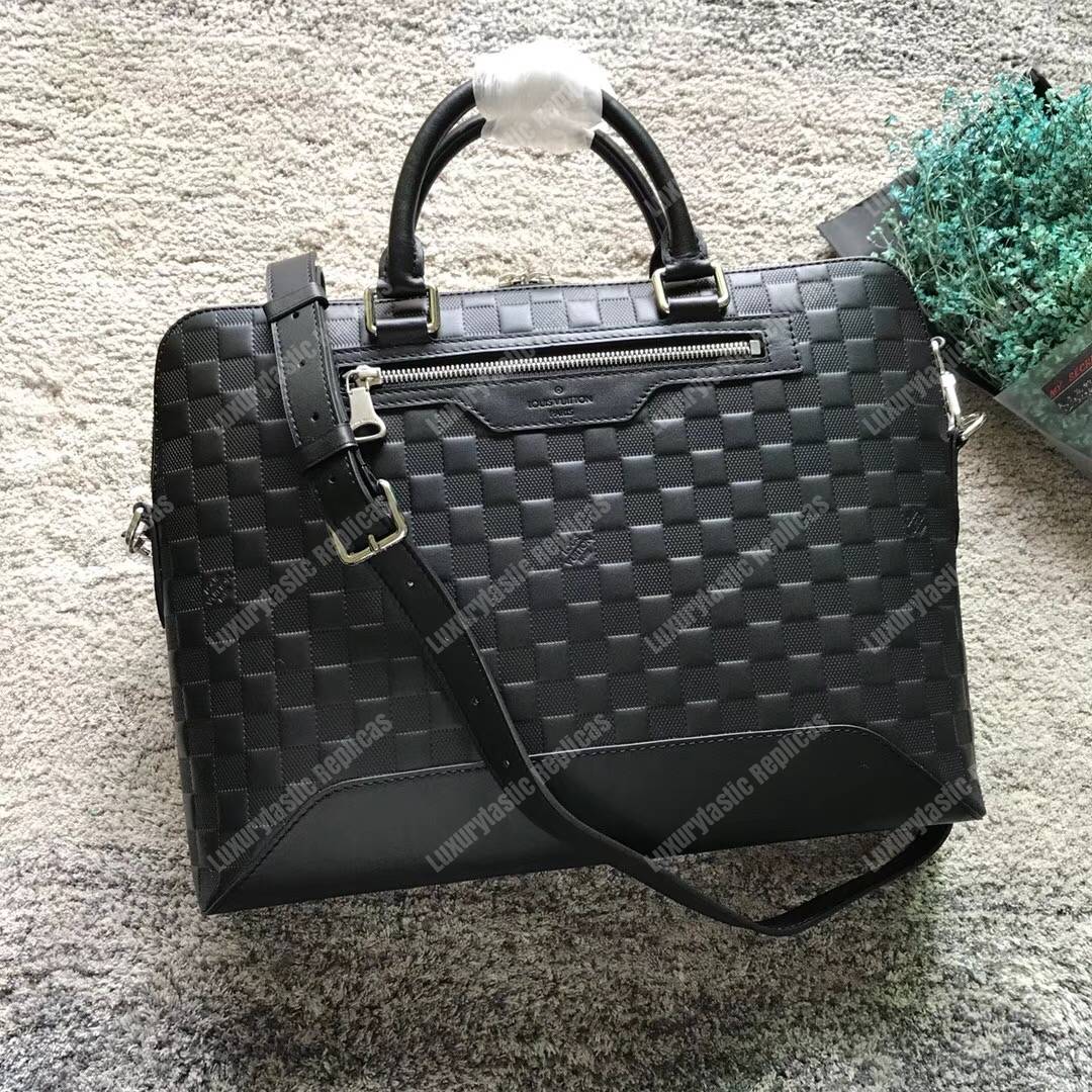 LV Avenue Soft Briefcase Damier Infini Leather Onyx