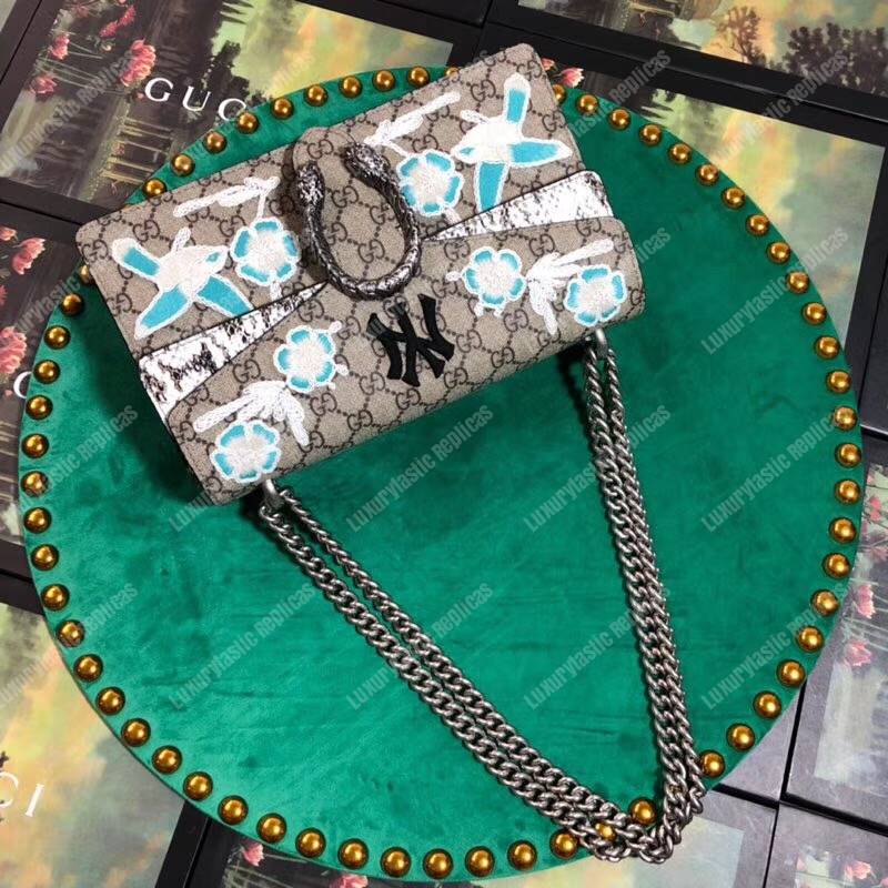G*u*i dionysus small shoulder bag with ny yankees patch