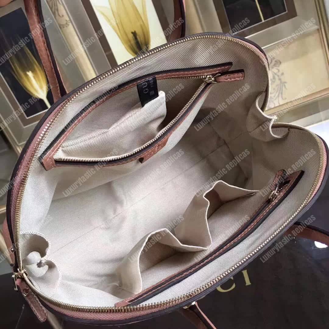 G*u*i gg canvas top handle bag light pink