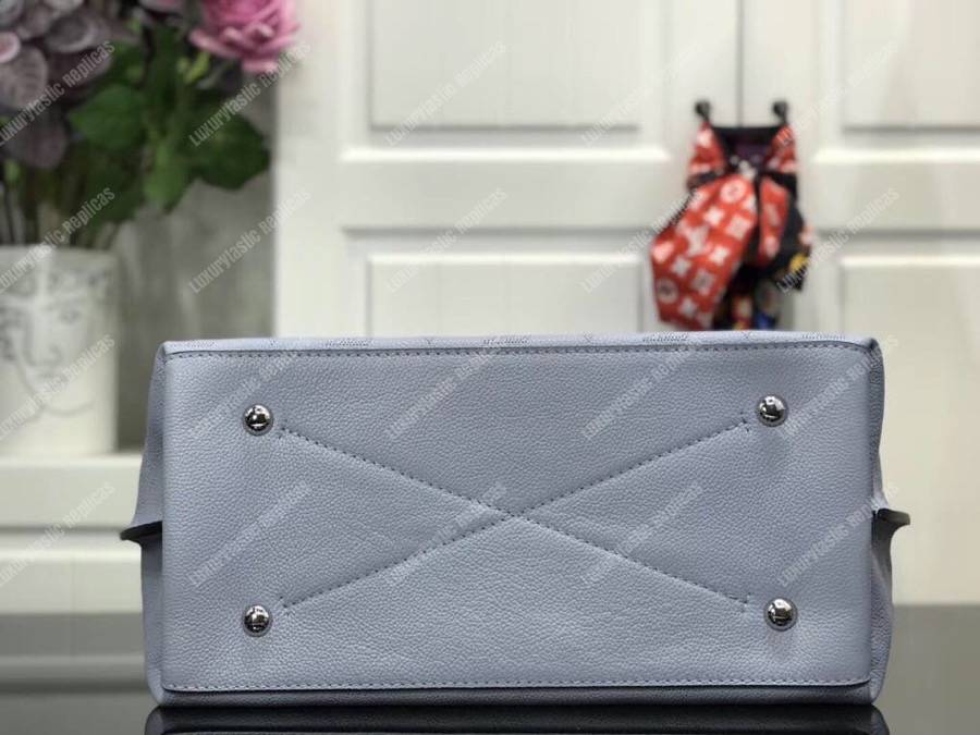 LV Carmel Mahina Monogram Bleu Horizon Pumpkin