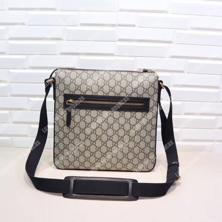 G*u*i angry cat print gg sup*e flat messenger bag
