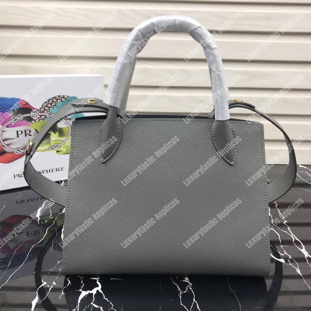 Pra*a monochrome saffiano leather bag grey