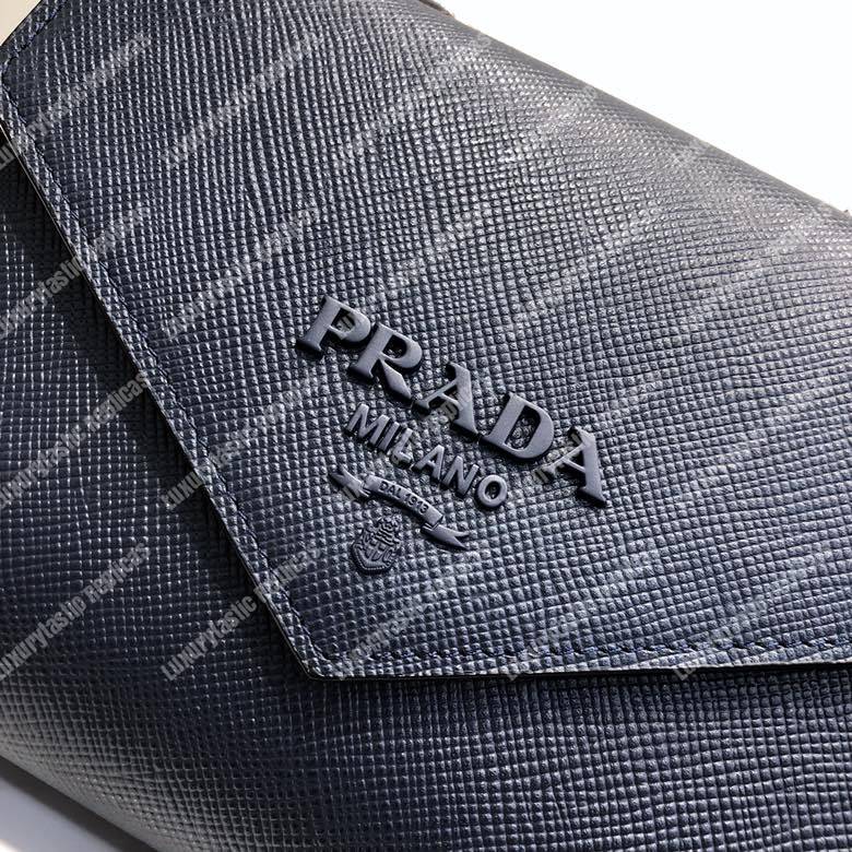 Pra*a monochrome saffiano leather bag dark blue