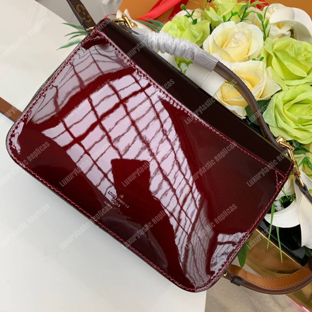 LV Cherrywood BB Smooth Patent Monogram Griotte