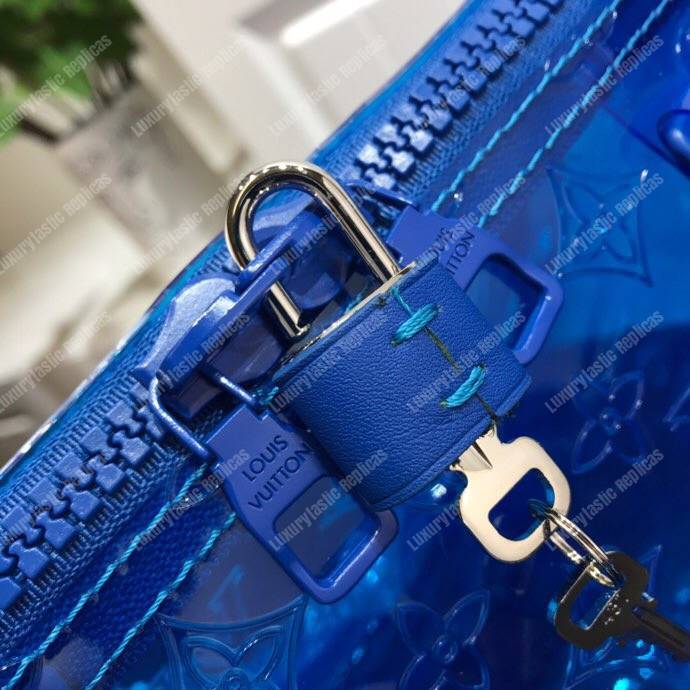 LV Keepall Bandouliere Monogram 50 Blue PVC