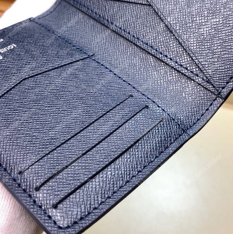 LV Taiga Leather Pocket Organizer Bleu Marine