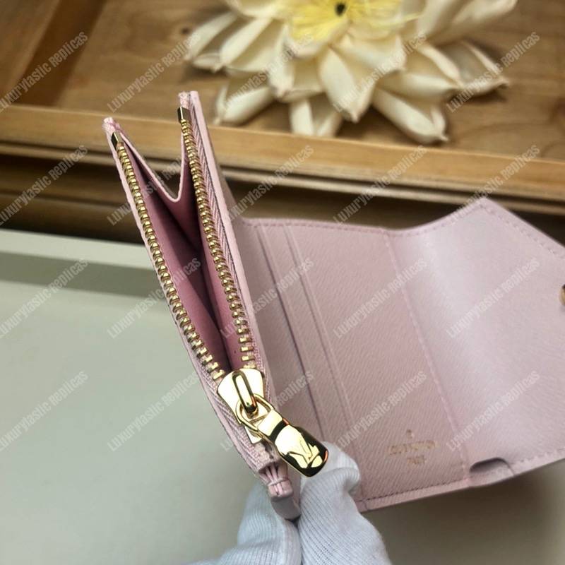 LV Zoé Wallet Damier Azur Eau de Rose Pink
