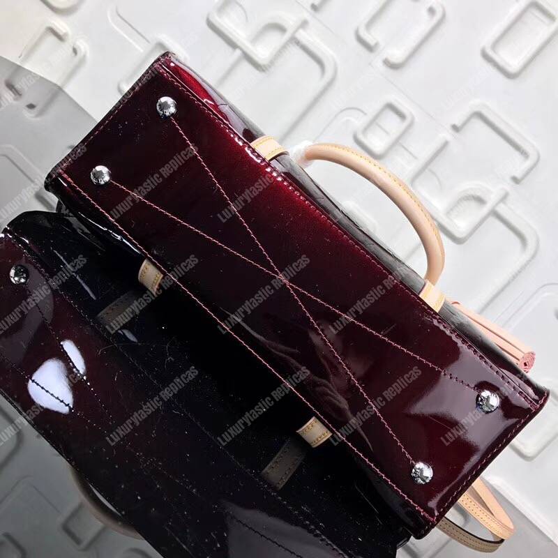 LV Monogram Vernis Neo Triangle Bag Amarante