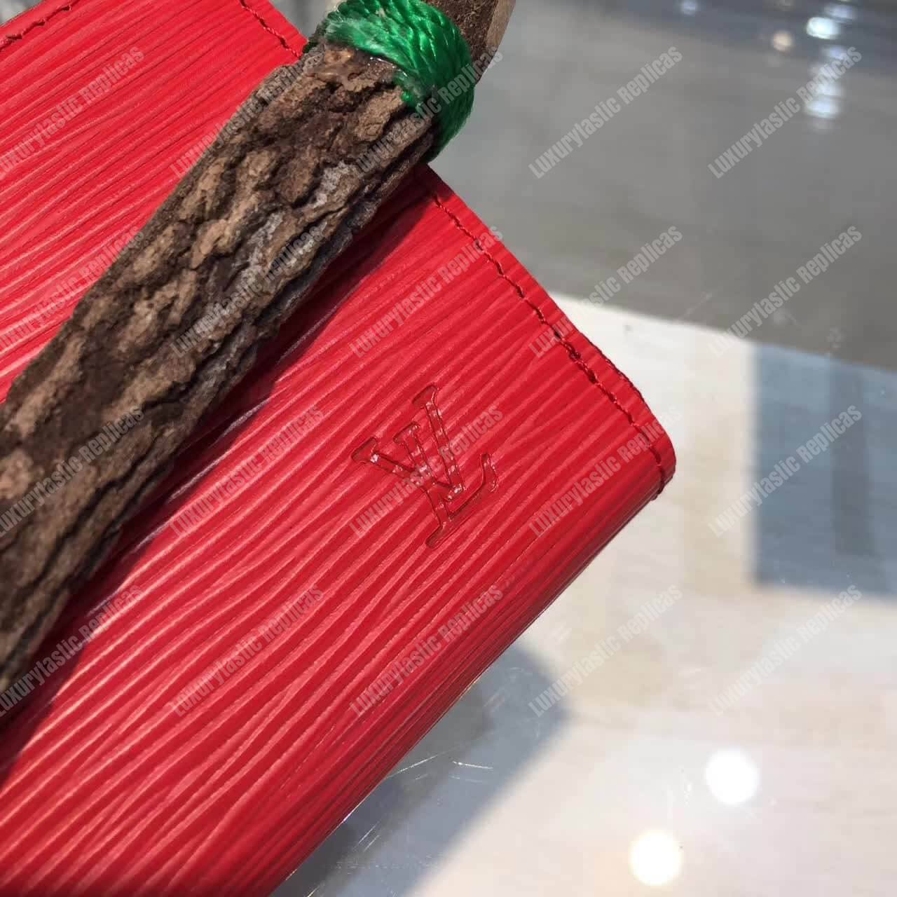 LV Clemence Wallet Epi Leather Coquelicot