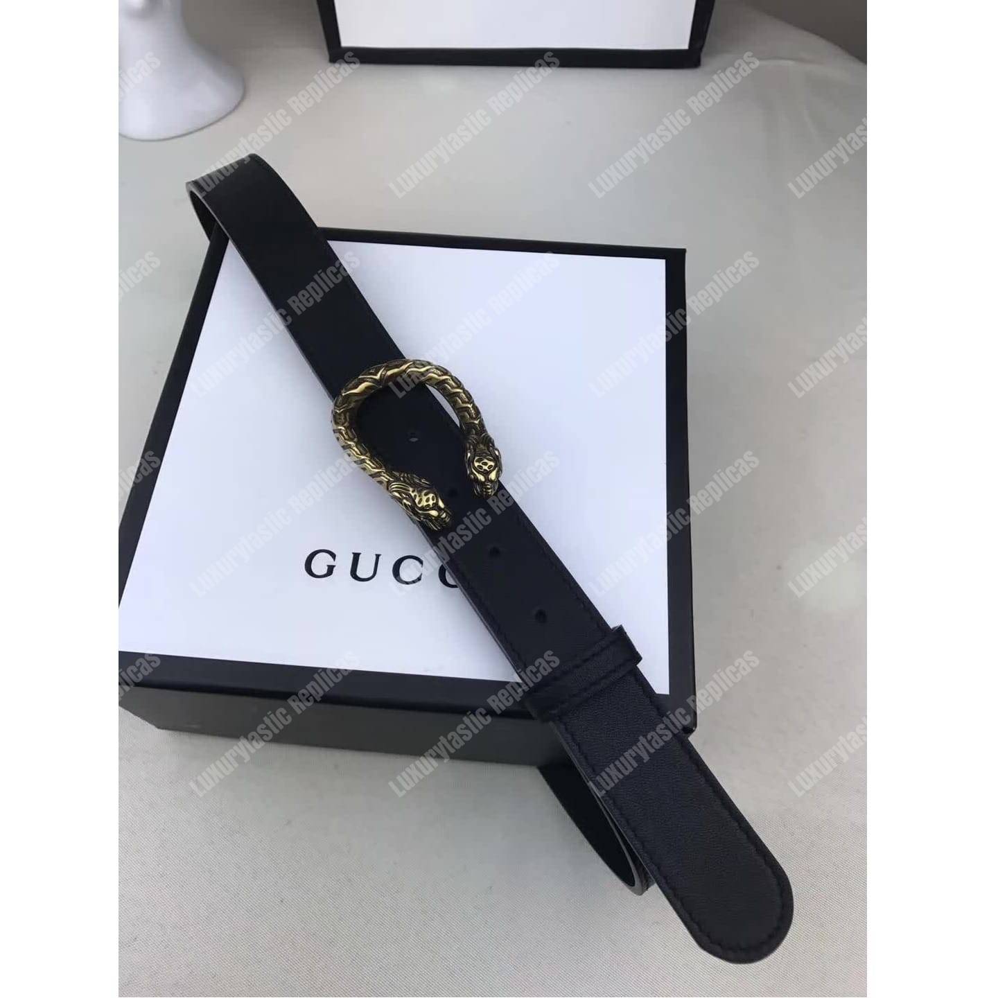 G*u*i leather belt with dionysus buckle