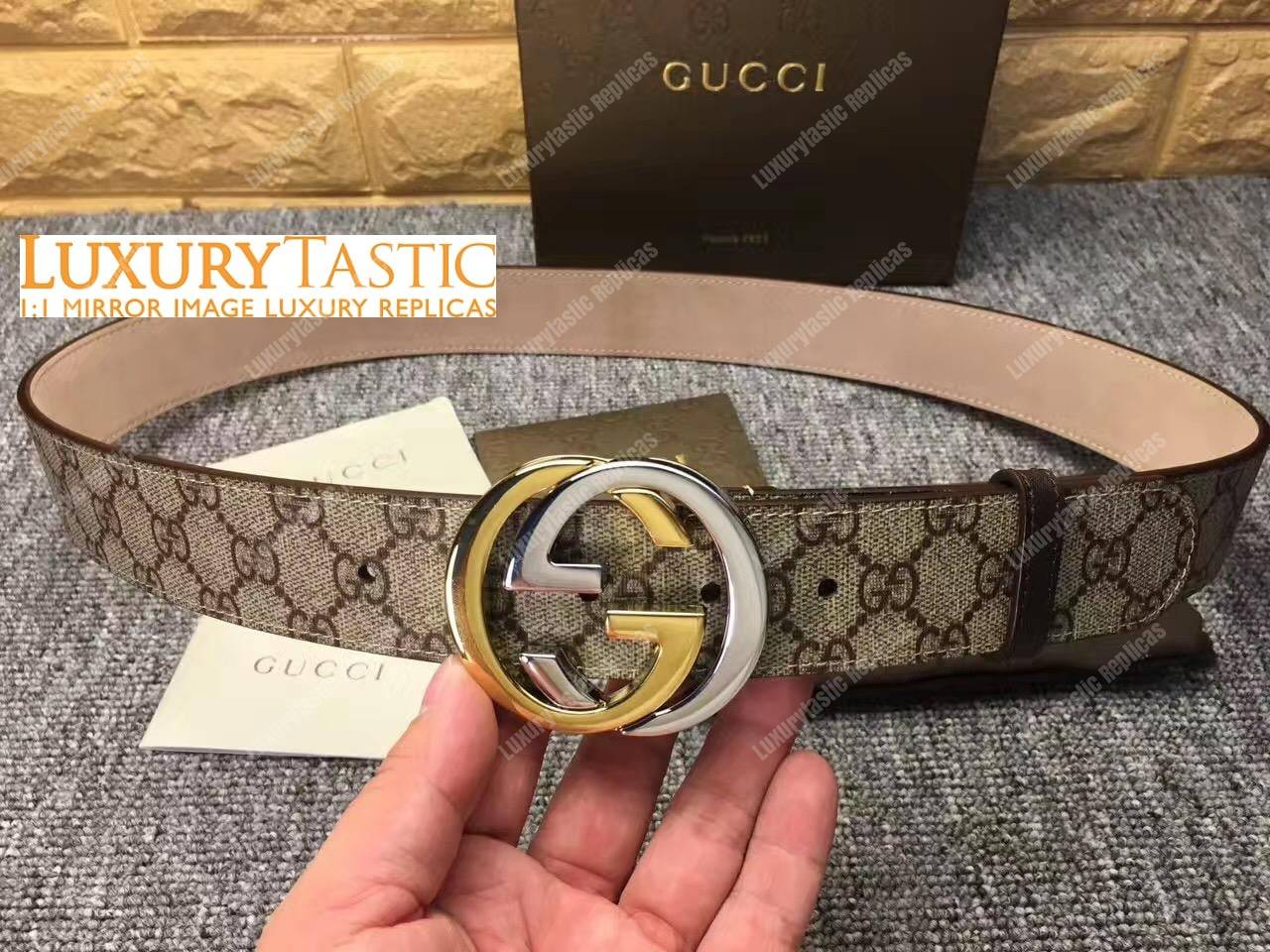 gg Sup*e belt with 2-color g buckle