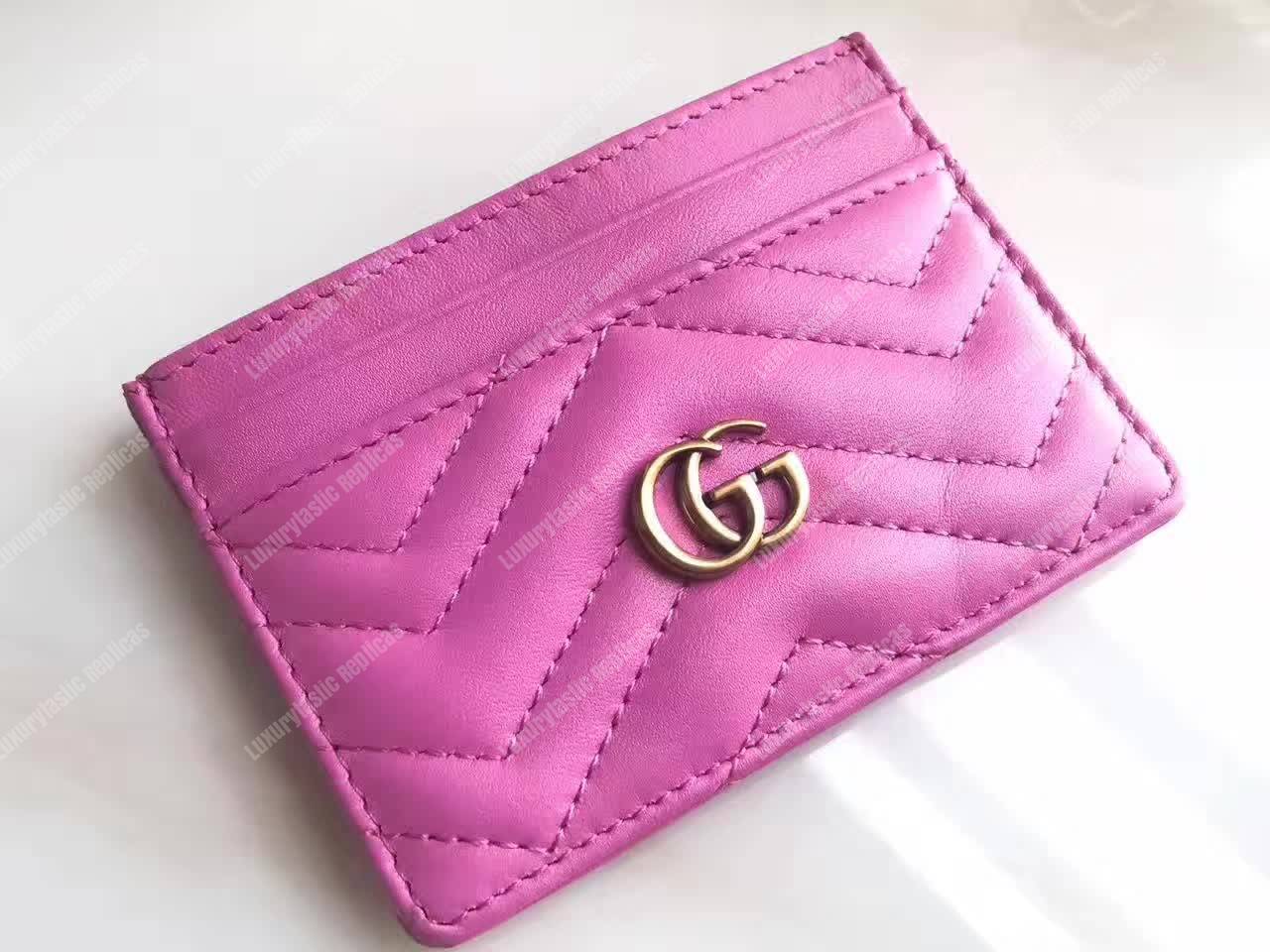 G*u*i gg marmont card case candy pink
