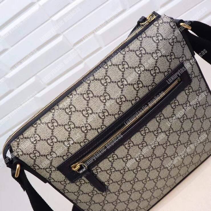 G*u*i angry cat print gg sup*e flat messenger bag