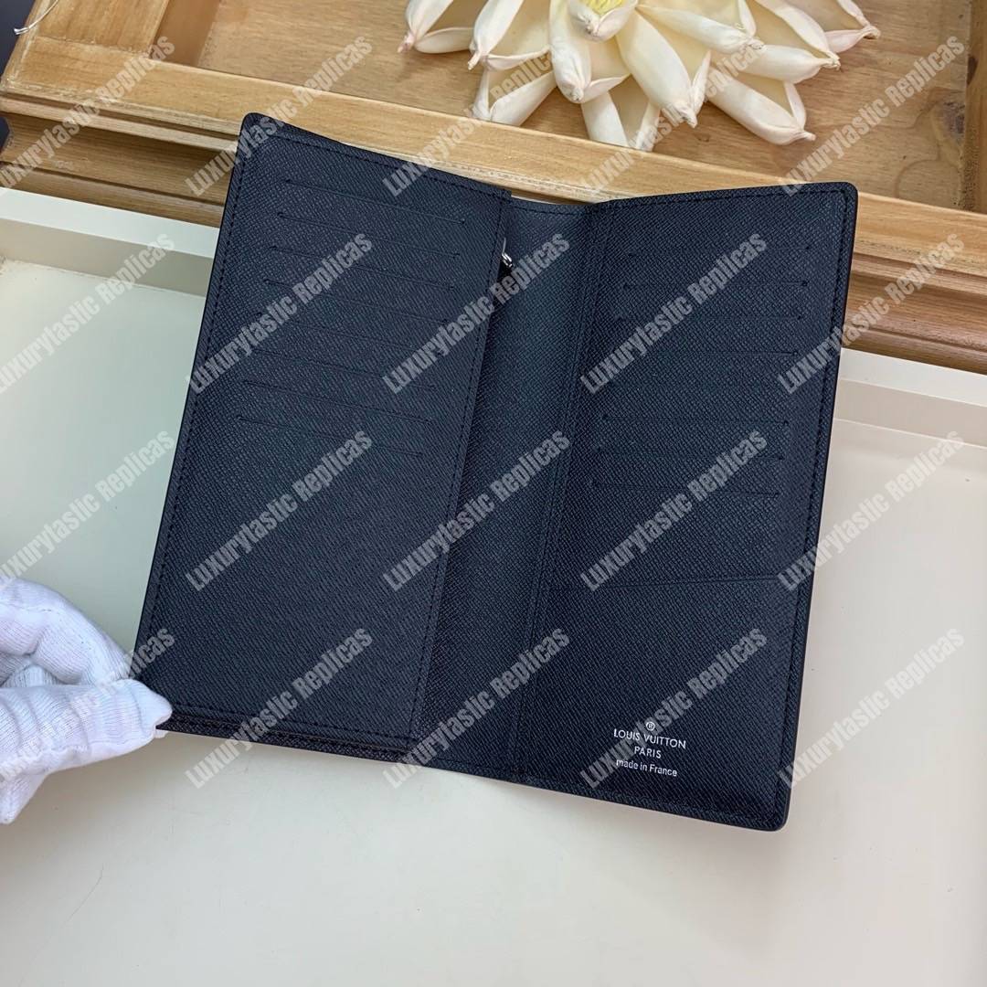 LV Brazza Wallet Epi Leather Yellow Initial Noir