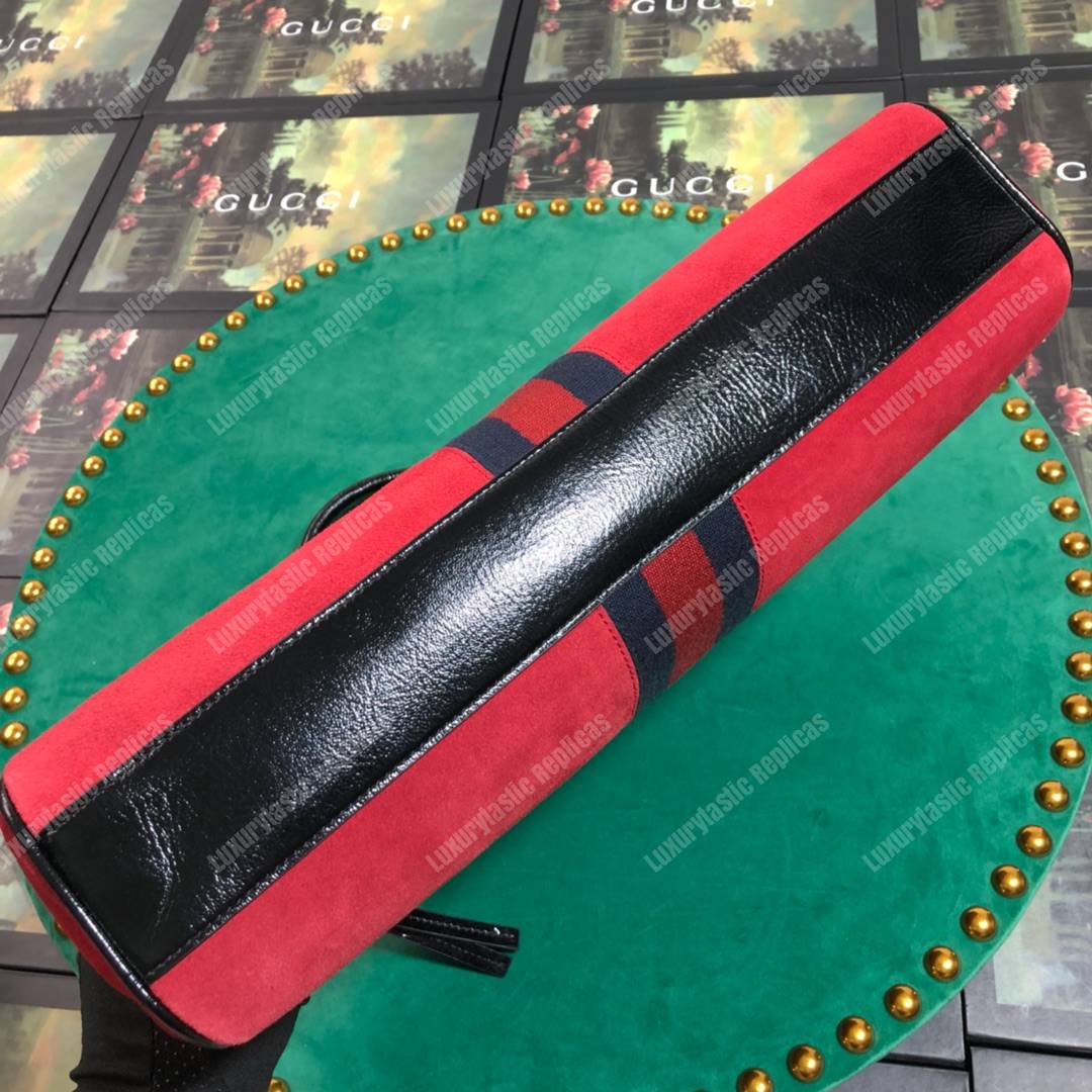 G*u*i re(belle) medium shoulder bag suede red