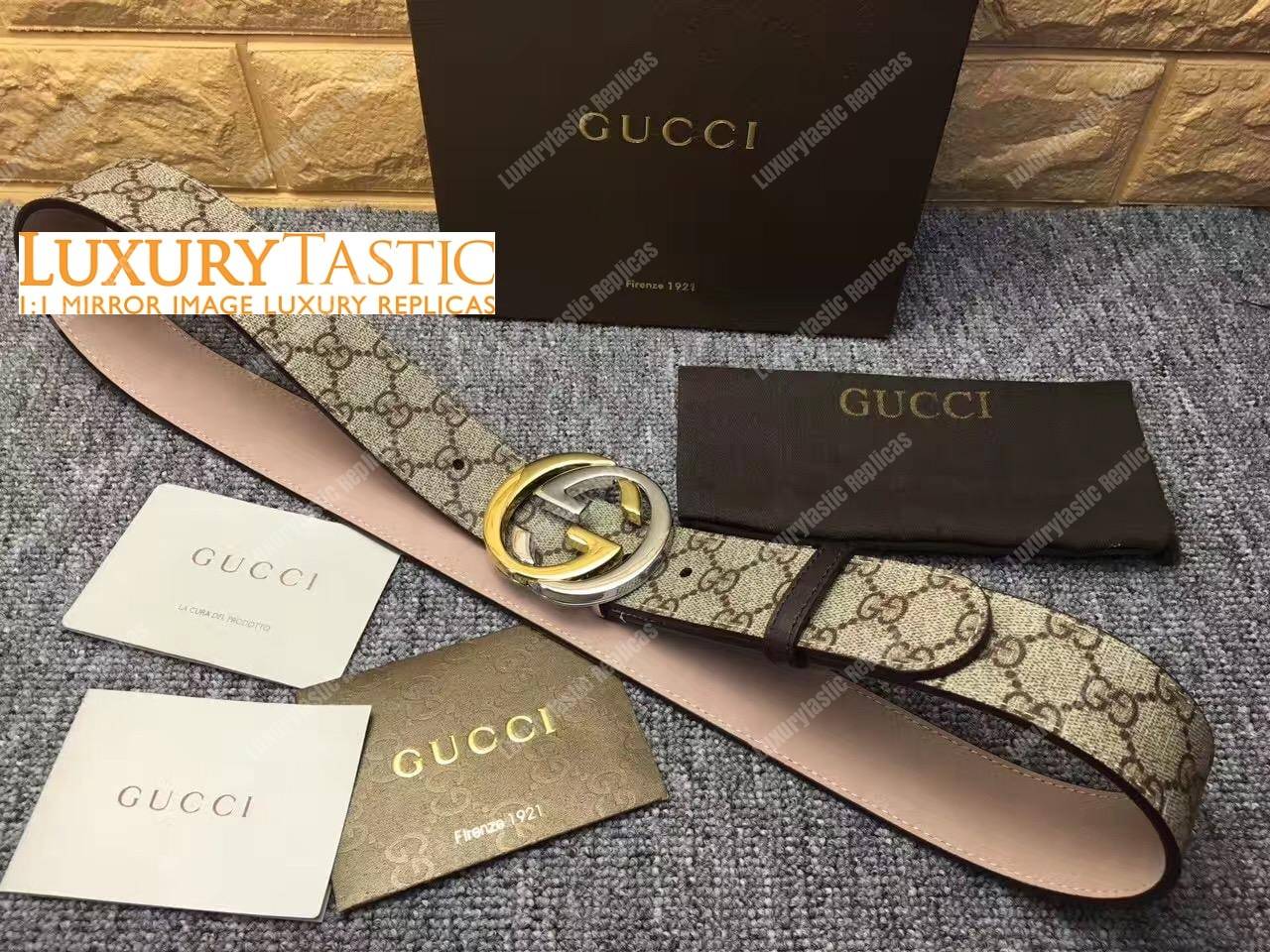 gg Sup*e belt with 2-color g buckle