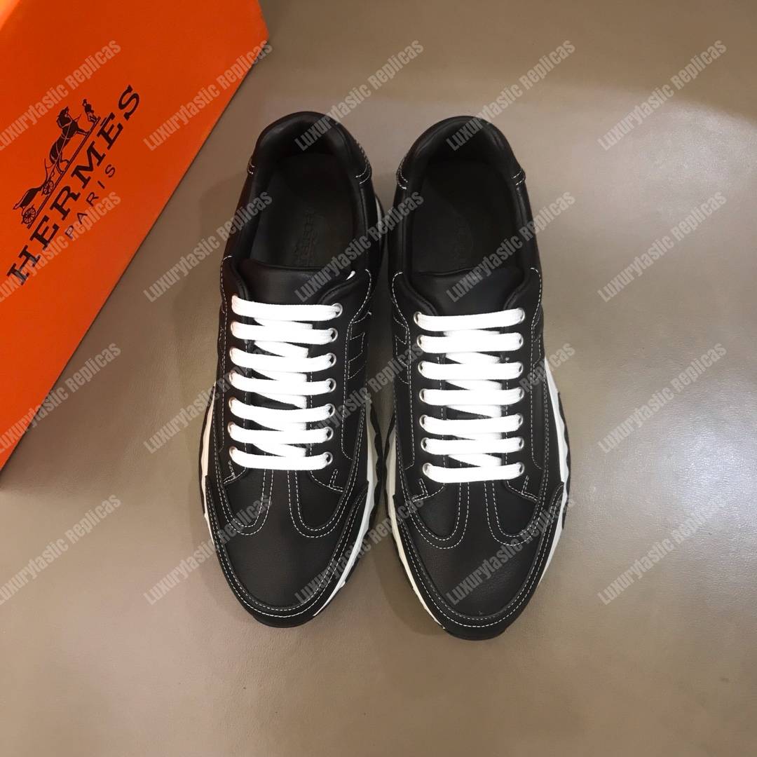 H**mes trail sneaker black/white lining