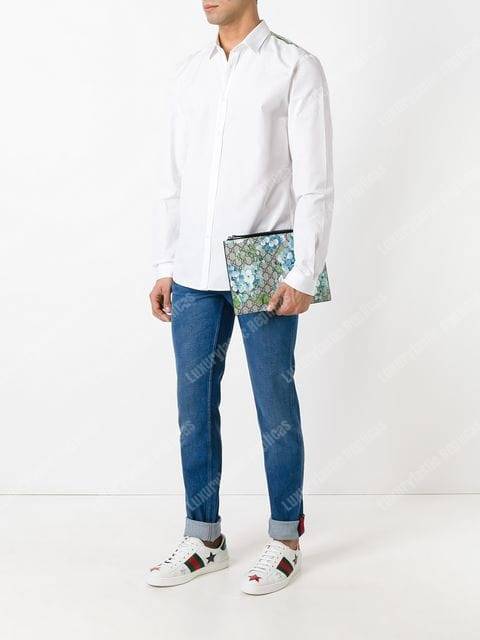 G*u*i blooms print gg sup*e clutch pouch