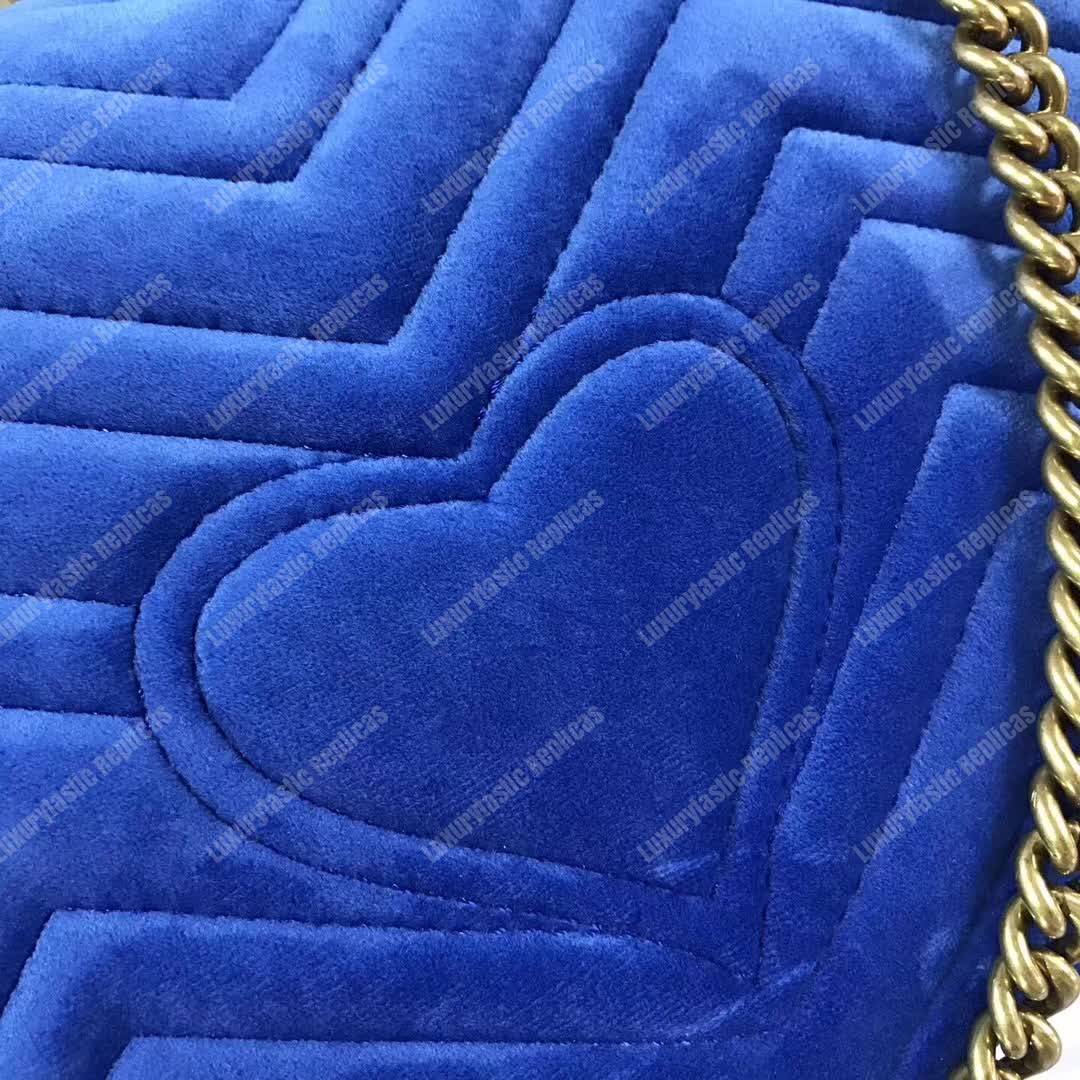 G*u*i gg marmont medium bag cobalt blue velvet