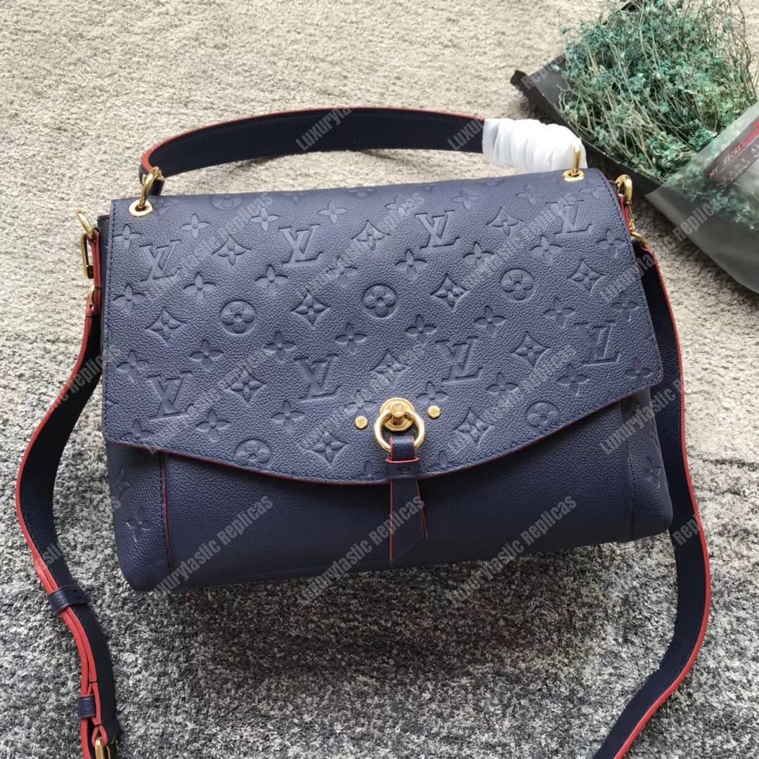 LV Blanche MM Monogram Empreinte Leather Marine Rouge